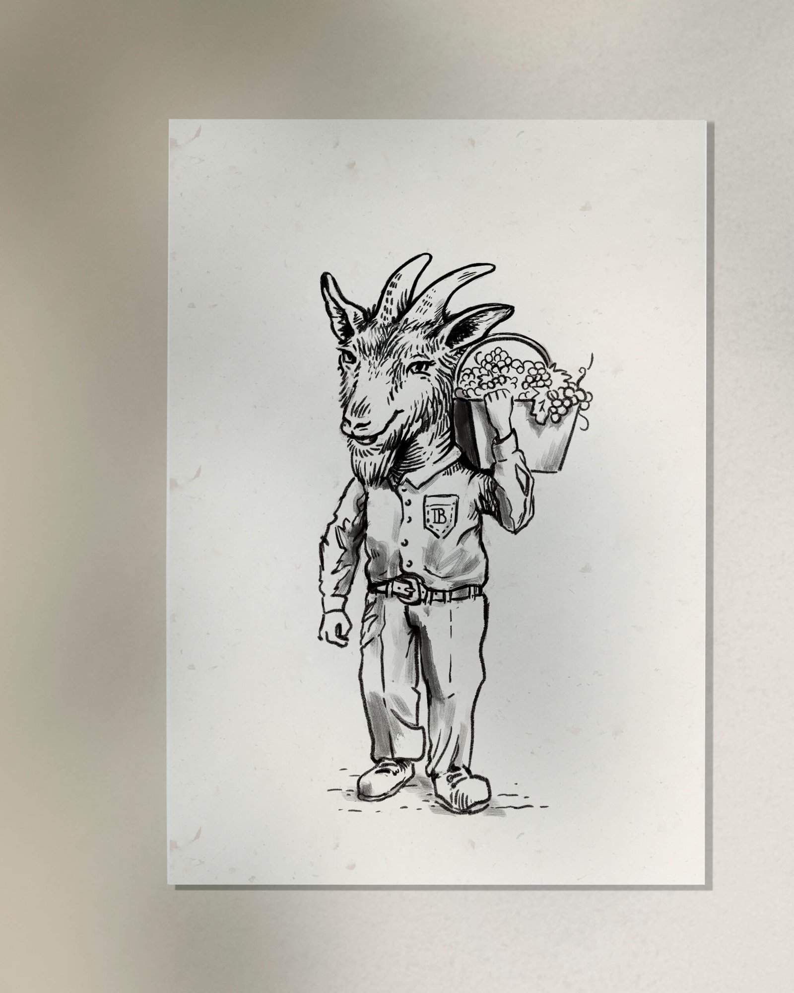 Ilustración del chivo cargando la cosecha